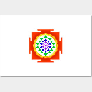 Sri Yantra With Faux Gold Foil Posters and Art